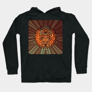 Electroluminated Skull Flower - Chocomint Tangerine Hoodie